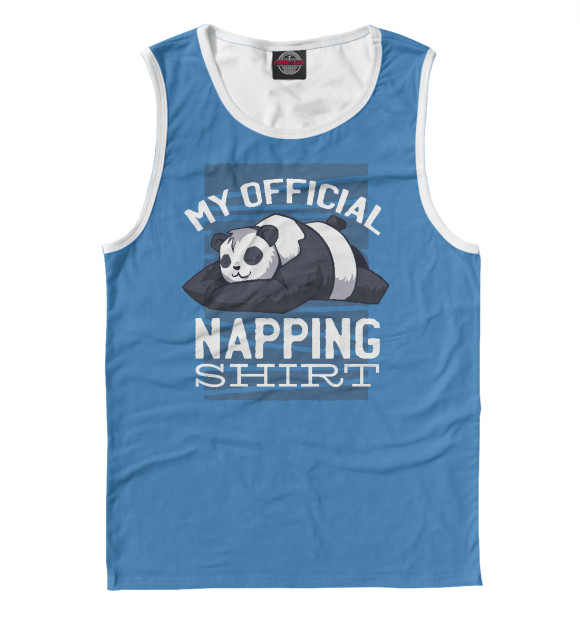 Майка для мальчика с притом Napping panda цвета Белый Майка для мальчика с изображением Napping panda цвета Белый