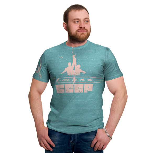 Мужская футболка с изображением Стиль СССР цвета Белый