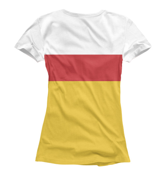 Женская футболка с изображением Северная Осетия Алания цвета Белый