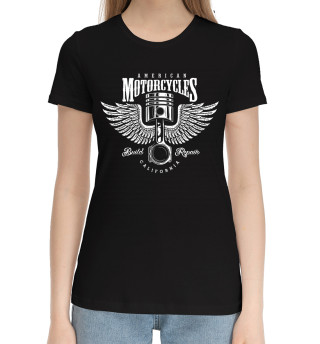 Хлопковая футболка для девочек MOTORCYCLES