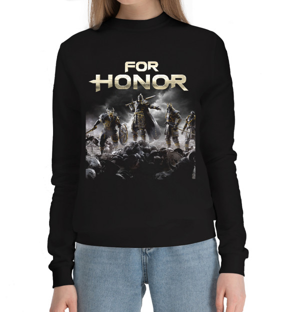 Женский хлопковый свитшот с изображением For honor цвета Черный
