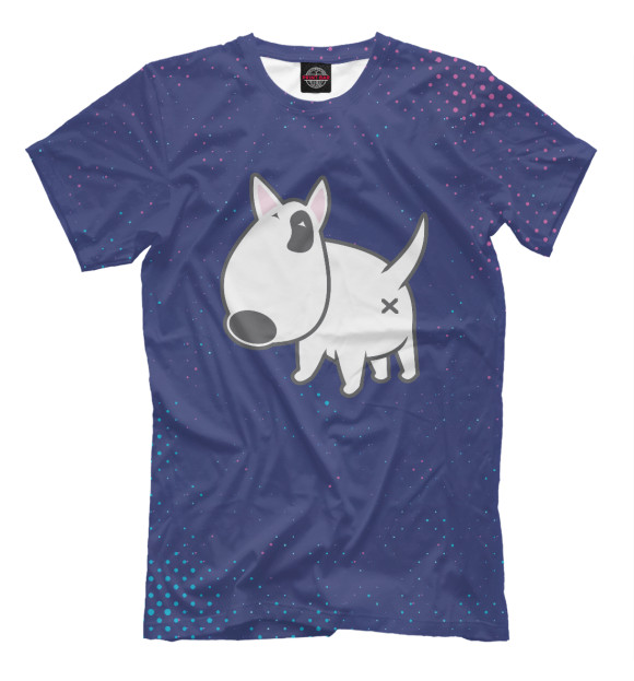 Мужская футболка с изображением Bull Terrier цвета Белый