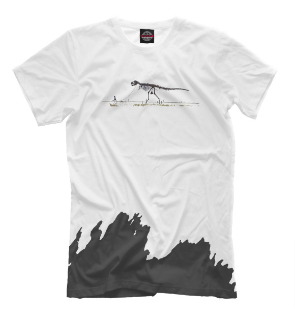 Мужская футболка с изображением Walking my Dino цвета Белый