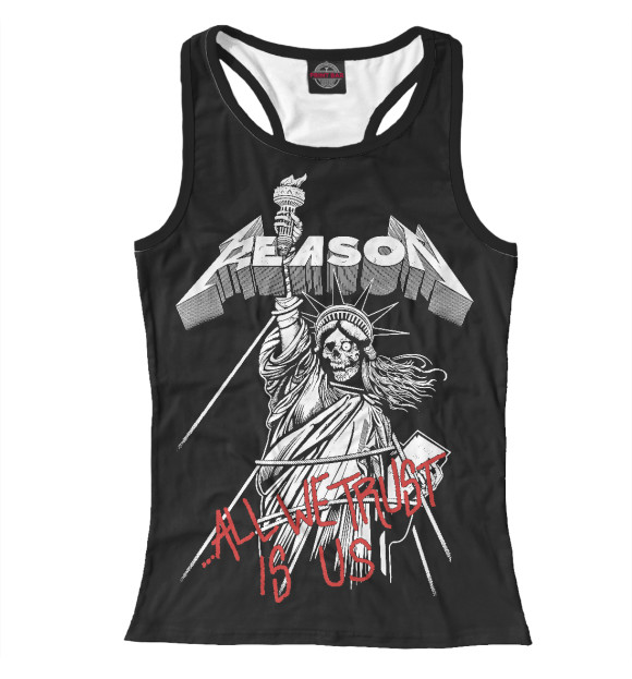 Женская майка-борцовка с изображением REASON цвета Белый