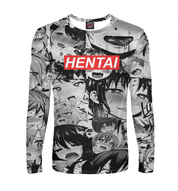 Мужской лонгслив с изображением Hentai цвета Белый