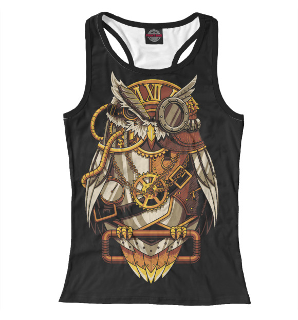 Женская майка-борцовка с изображением Стимпанк цвета Белый