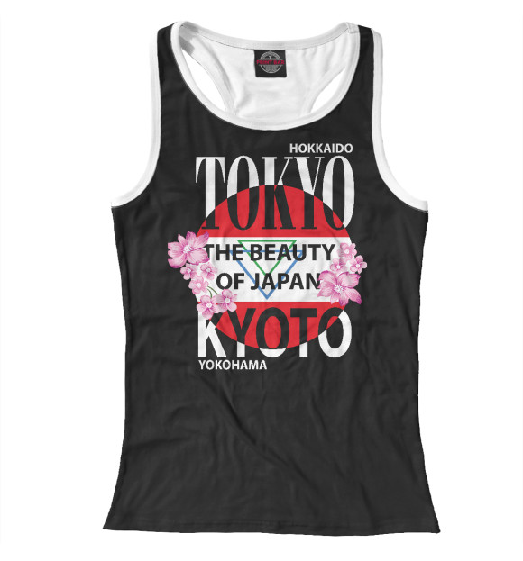 Женская майка-борцовка с изображением Токио Япония цвета Белый