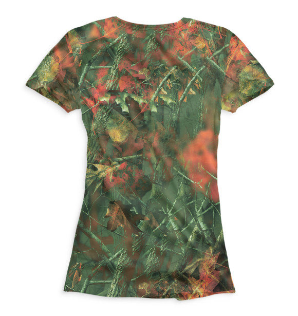 Женская футболка с изображением Камуфляж болото цвета Белый