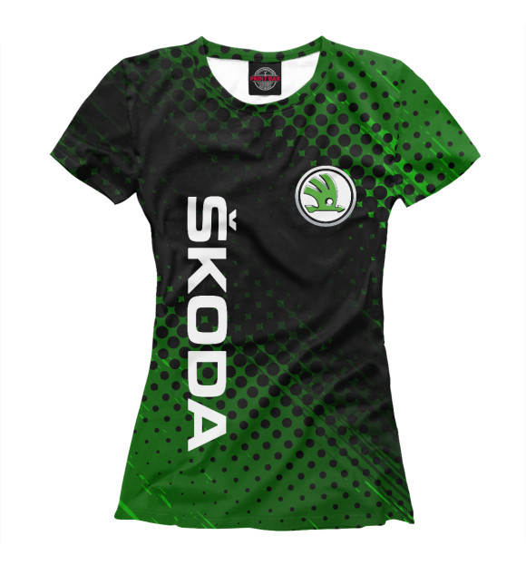 Женская футболка с изображением ШКОДА, SKODA цвета Белый