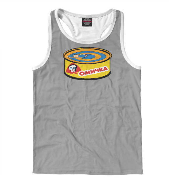 Мужская майка-борцовка с изображением Омичка цвета Белый