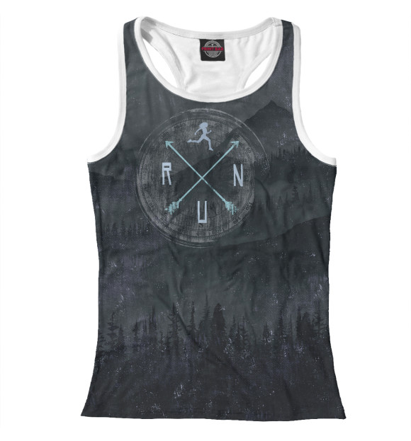 Женская майка-борцовка с изображением Run цвета Белый