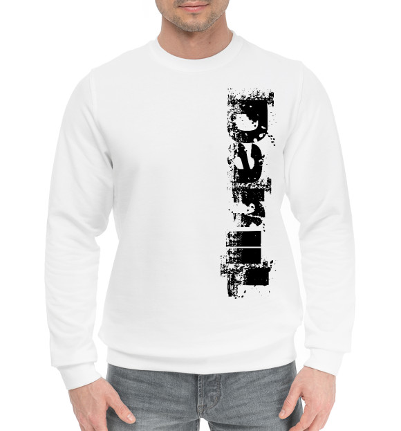 Мужской хлопковый свитшот с изображением Даниил (брызги красок) цвета Белый