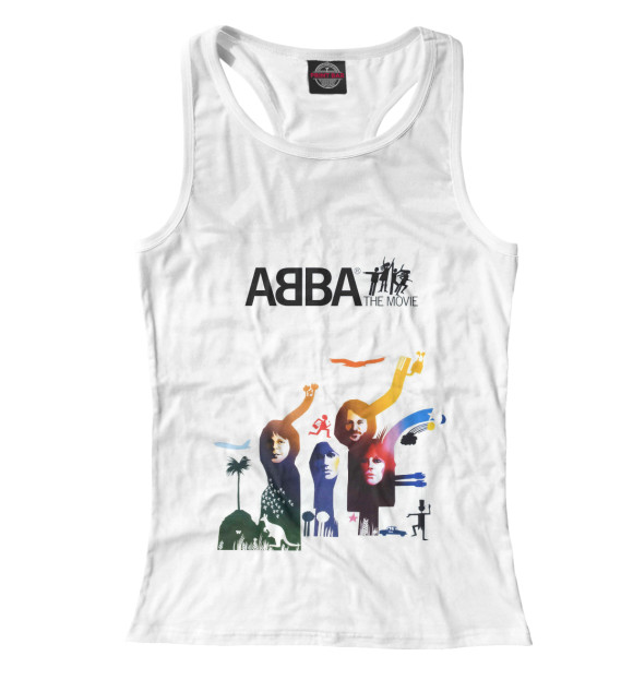 Женская майка-борцовка с изображением ABBA The Movie цвета Белый