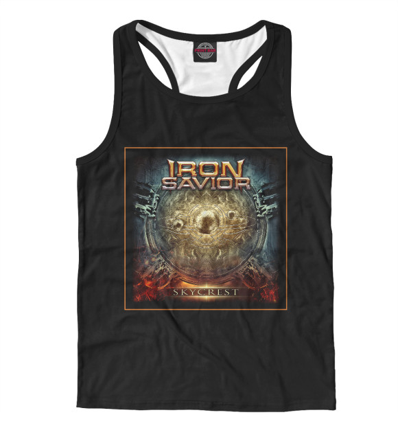 Мужская майка-борцовка с изображением Iron Savior band цвета Белый