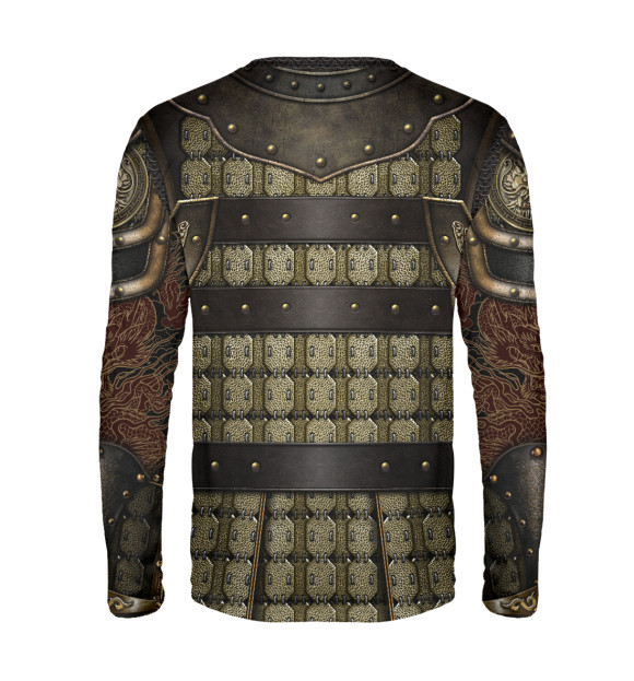 Мужской лонгслив с изображением Золотые доспехи Чингисхана цвета Белый