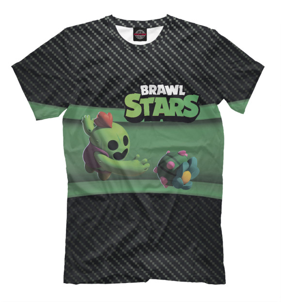 Мужская футболка с изображением Brawn Stars Spike цвета Белый