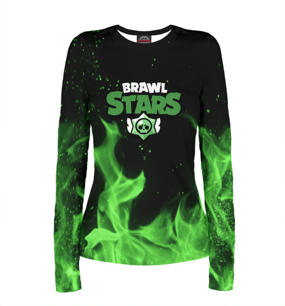 Женский лонгслив с изображением Brawl Stars цвета Белый