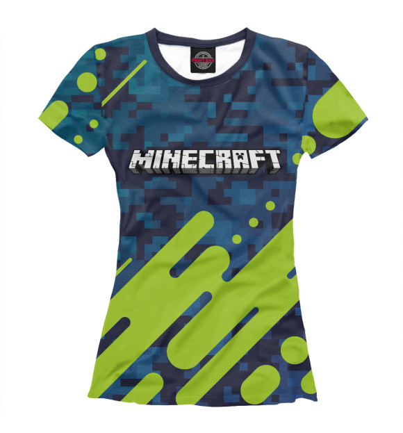 Женская футболка с изображением Minecraft / Майнкрафт цвета Белый