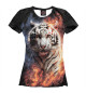 Женская футболка Огненный белый тигр