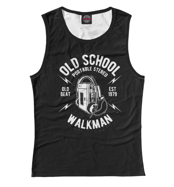 Майка для девочки с изображением Old school walkman цвета Белый
