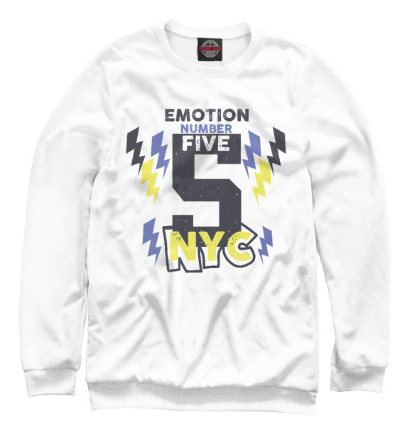 Женский свитшот с изображением Emotion number five NYC 5 цвета Белый