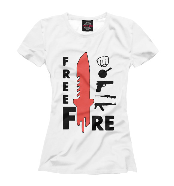 Футболка для девочек с изображением Garena Free Fire цвета Белый