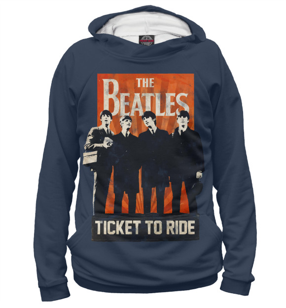 Женское худи с изображением The Beatles ticket to ride цвета Белый