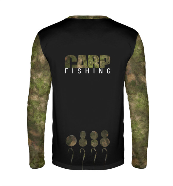 Мужской лонгслив с изображением Carp Fishing цвета Белый