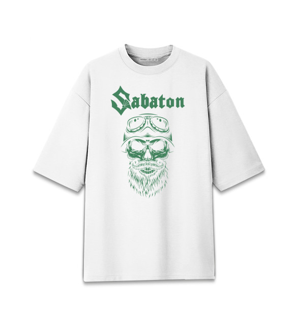 Мужская футболка оверсайз с изображением Sabaton цвета Белый