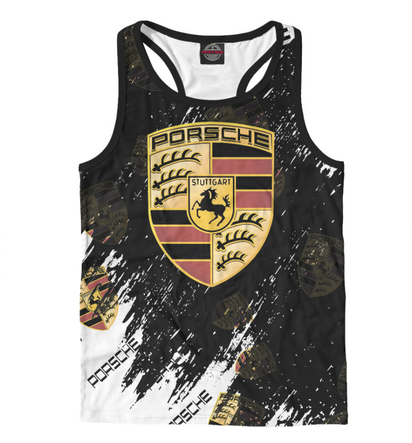 Мужская майка-борцовка с изображением Porsche цвета Белый