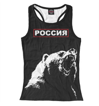 Женская майка-борцовка Русский медведь и герб