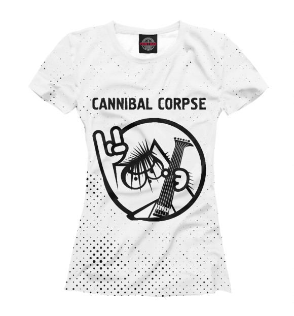 Футболка для девочек с изображением Cannibal Corpse / Кот цвета Белый
