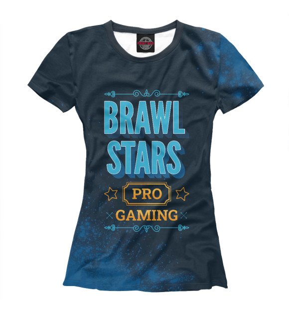 Женская футболка с изображением Brawl Stars Gaming PRO синий цвета Белый