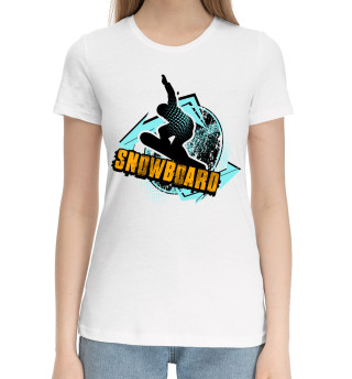 Хлопковая футболка для девочек Сноуборд