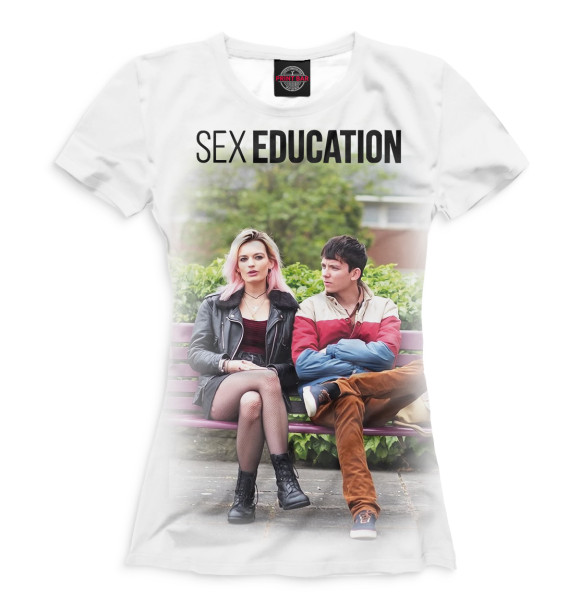 Женская футболка с изображением Sex Education цвета Белый