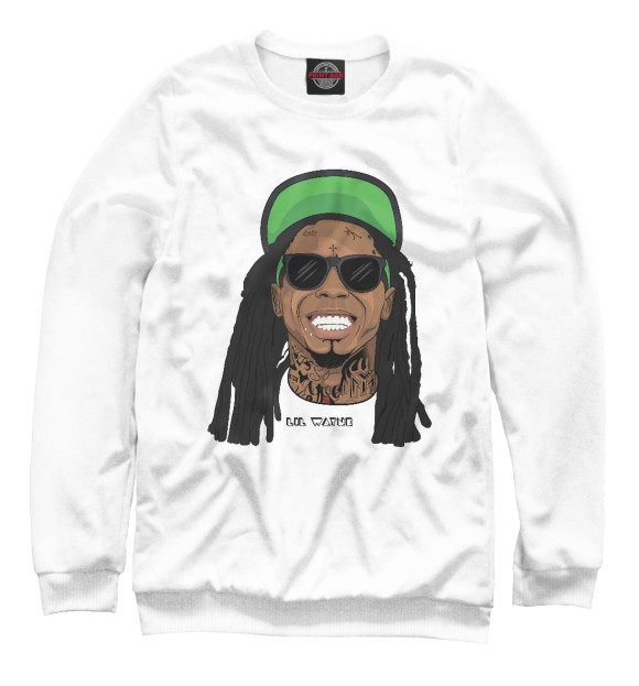 Мужской свитшот с изображением Lil Wayne цвета Белый