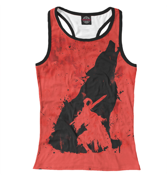 Женская майка-борцовка с притом Dark Souls цвета Белый Женская майка-борцовка с изображением Dark Souls цвета Белый