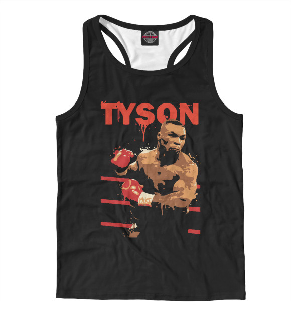 Мужская майка-борцовка с притом Майк Тайсон цвета Белый Мужская майка-борцовка с изображением Майк Тайсон цвета Белый