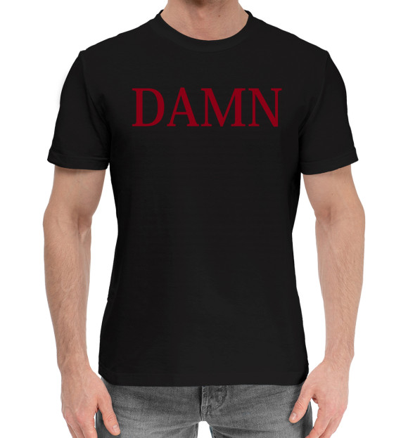 Мужская хлопковая футболка с изображением DAMN. Kendrick Lamar цвета Черный