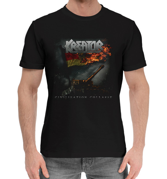 Мужская хлопковая футболка с изображением Kreator цвета Черный