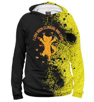 Женское худи I Love Rock Climbing Cat