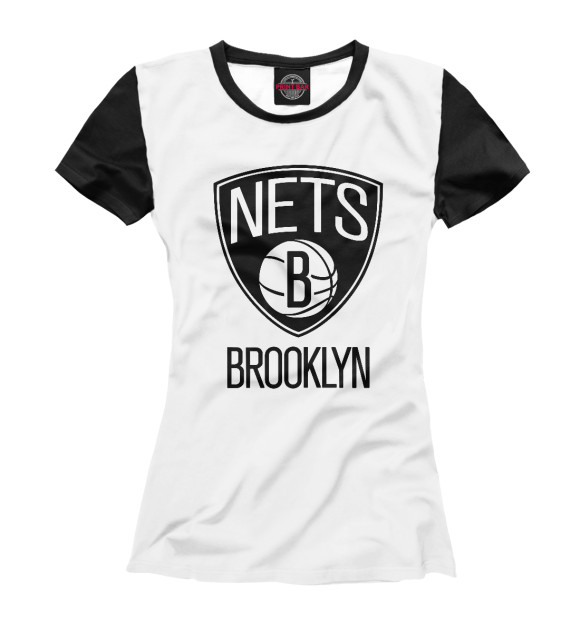 Женская футболка с изображением Brooklyn Nets цвета Белый