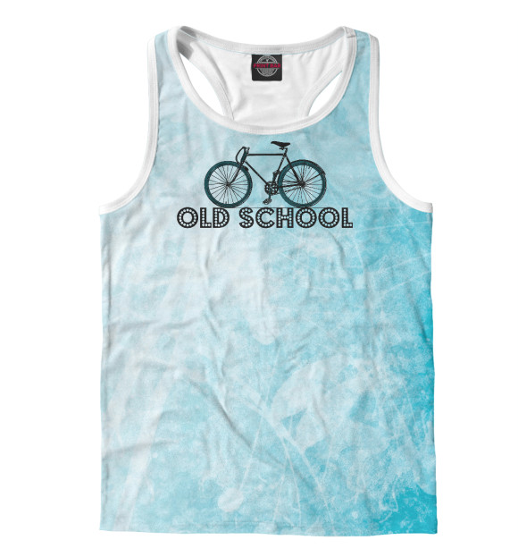 Мужская майка-борцовка с притом Old school цвета Белый Мужская майка-борцовка с изображением Old school цвета Белый