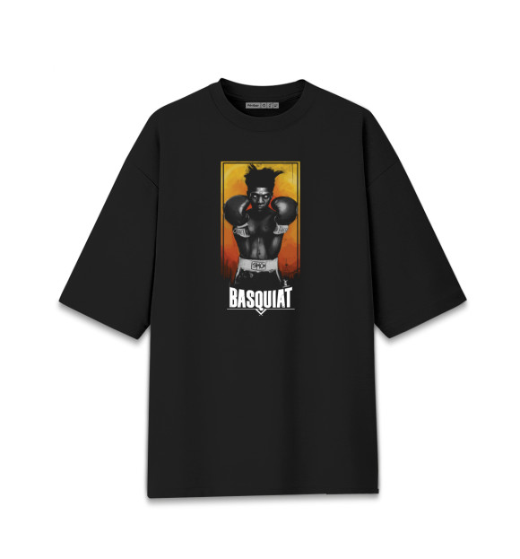 Женская футболка оверсайз с изображением Basquiat цвета Черный