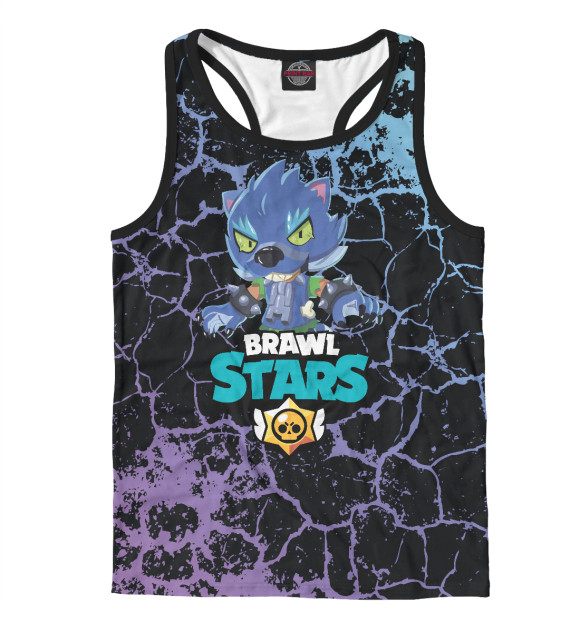 Мужская майка-борцовка с притом Brawl Stars цвета Белый Мужская майка-борцовка с изображением Brawl Stars цвета Белый