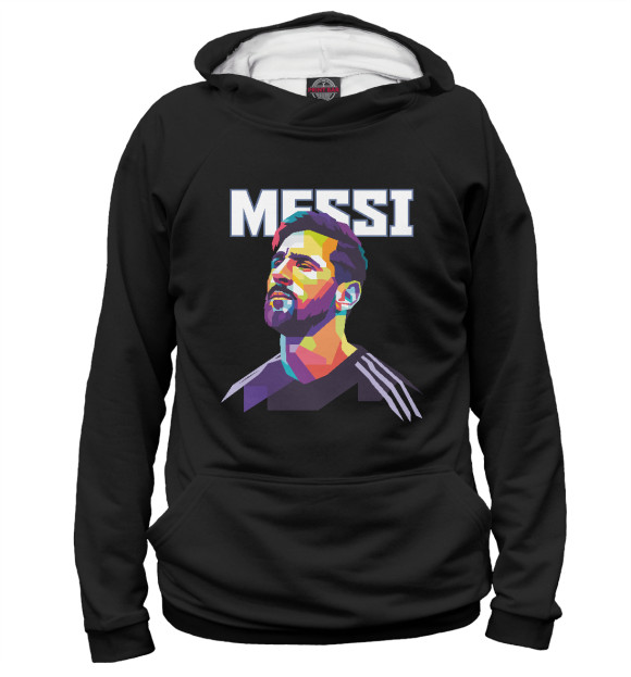 Женское худи с изображением Messi цвета Белый