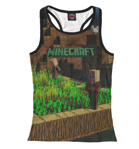 Женская майка-борцовка с изображением Minecraft цвета Белый