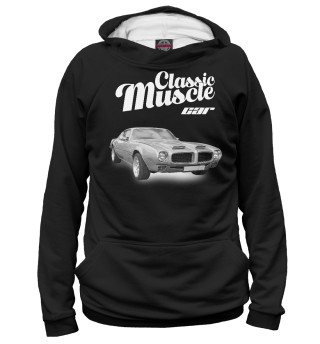 Мужское худи Classic muscle car (черный фон)