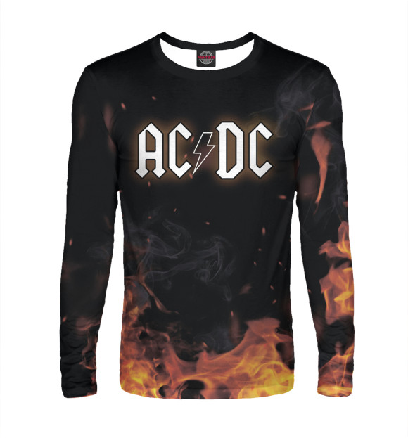 Мужской лонгслив с изображением AC/DC цвета Белый