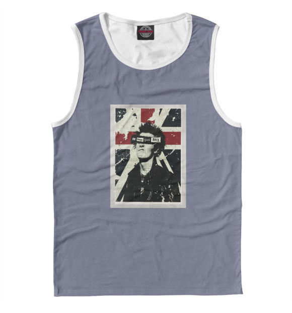 Мужская майка с изображением God save punk rock цвета Белый